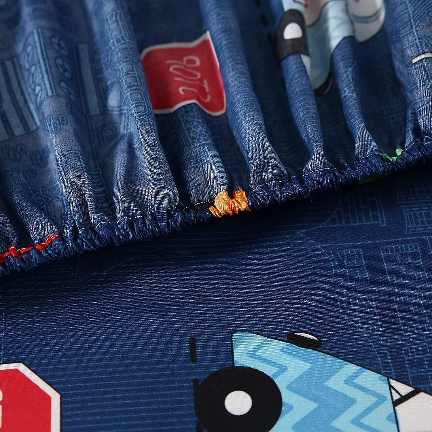 MAG 3Pcs Cartoon Car Bedding Set Queen Size