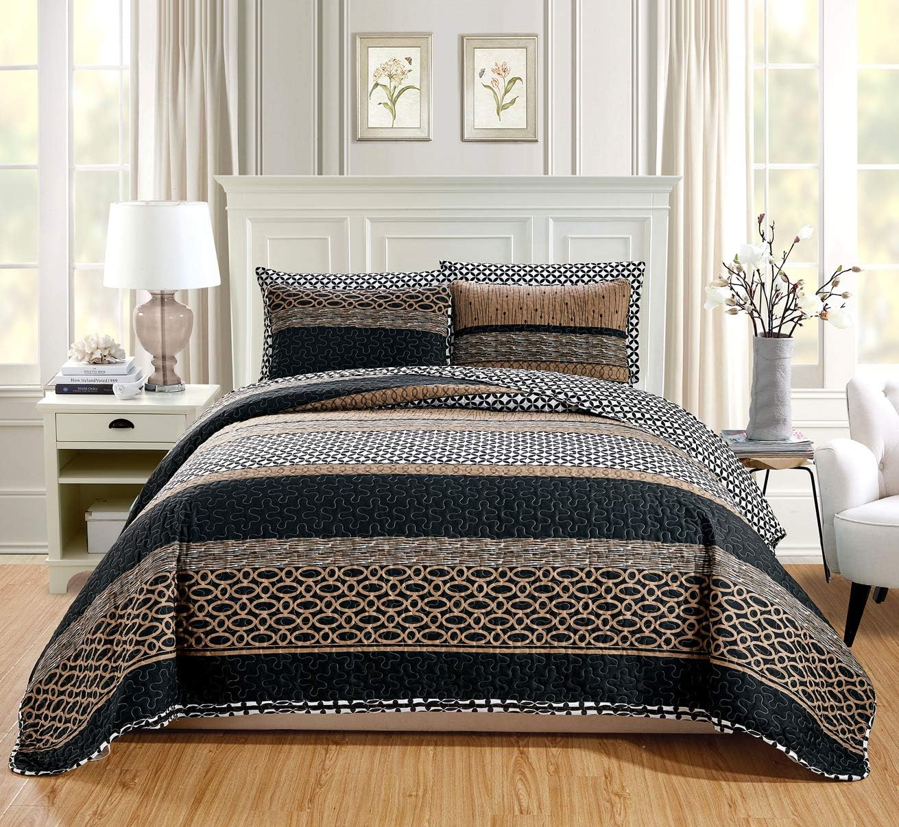 Grand Linen 3-Piece Queen Size Reversible Bedspread Set