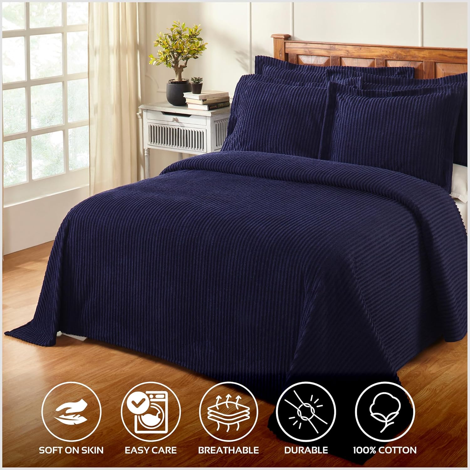 Better Trends Chenille Bedspread Set King Size