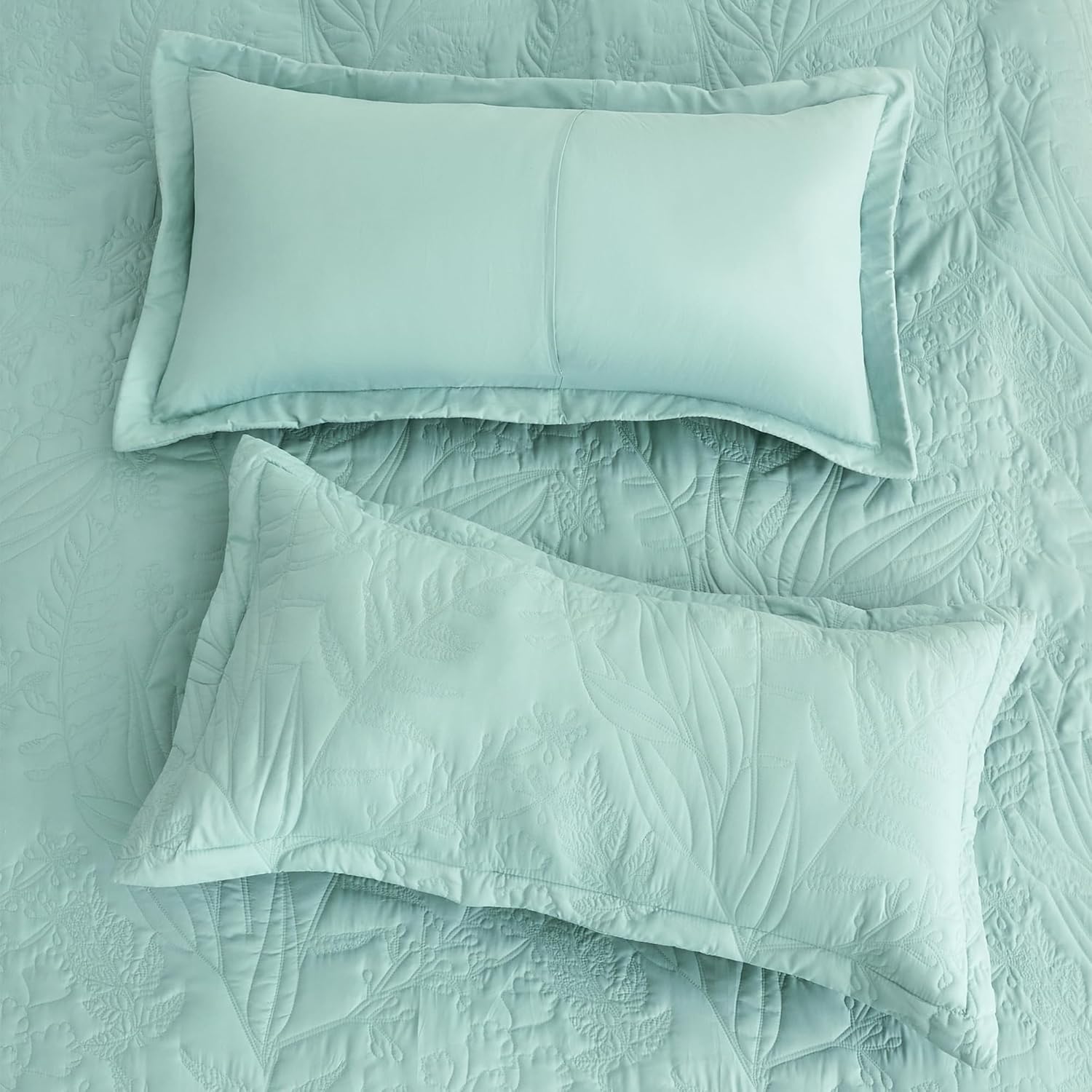 HZ HY Botanical Leaves King Bedspread Set 5 Piece