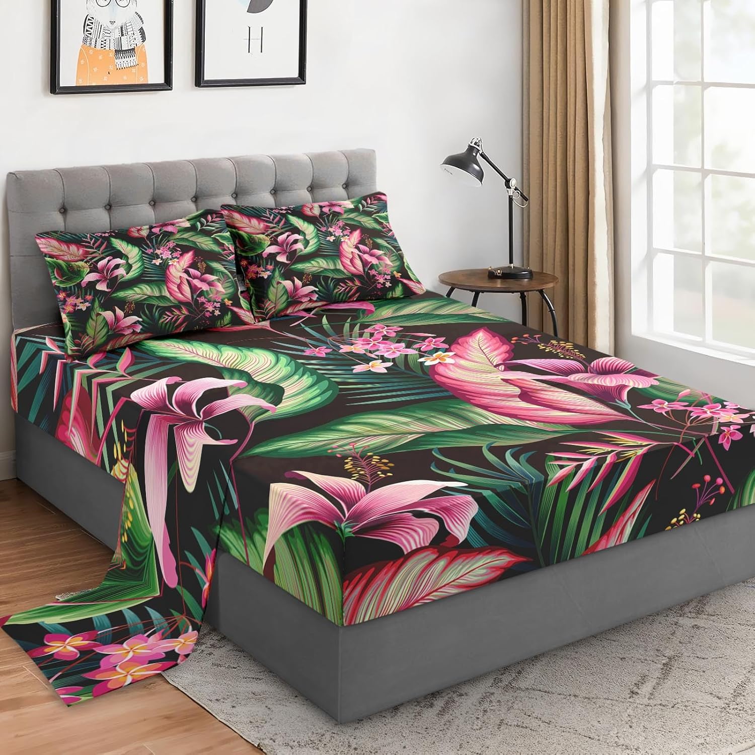 WeCozy 4-Piece King Size Microfiber Sheet Set with Pillowcases