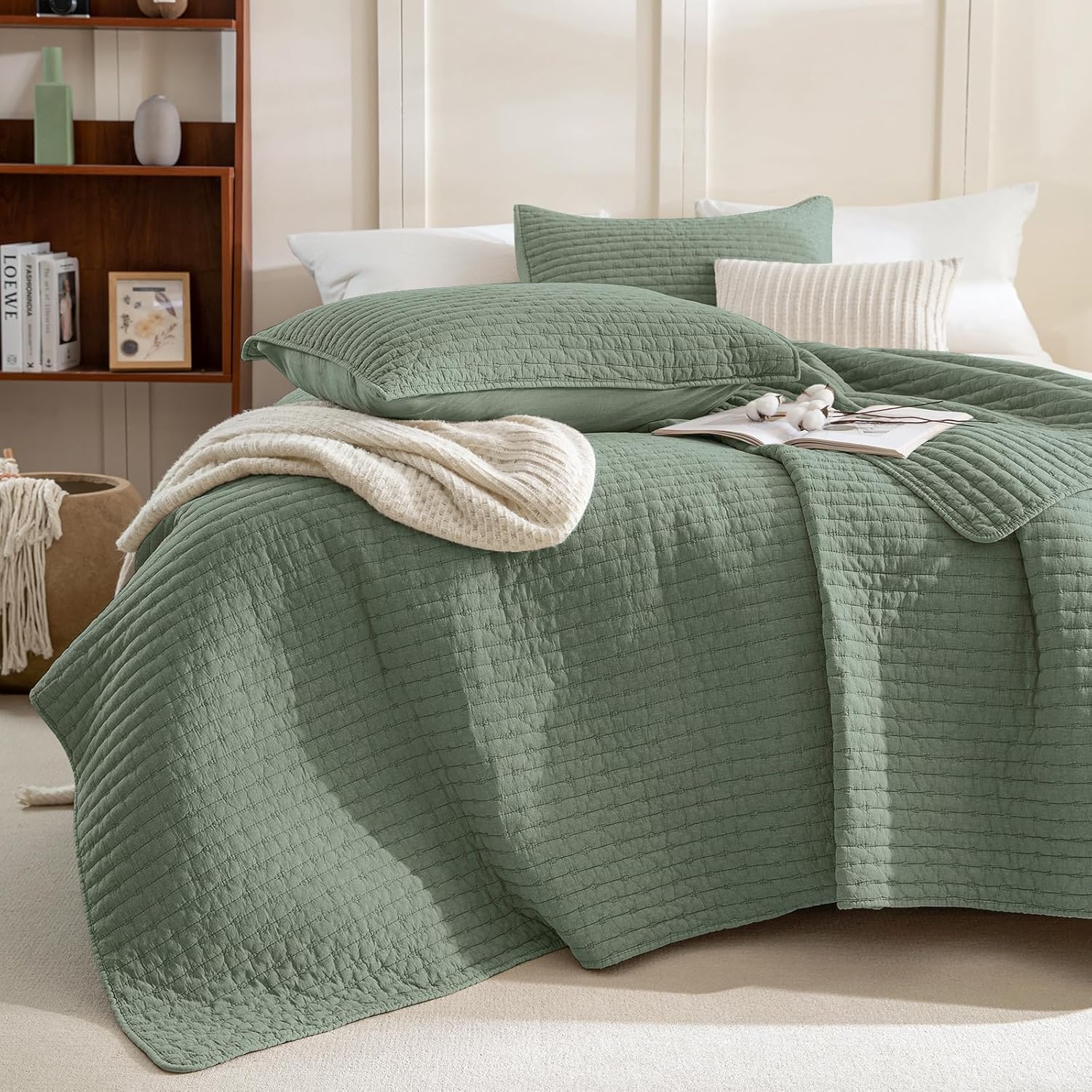 Sanracie 3PCS Extra Large King Quilt Set