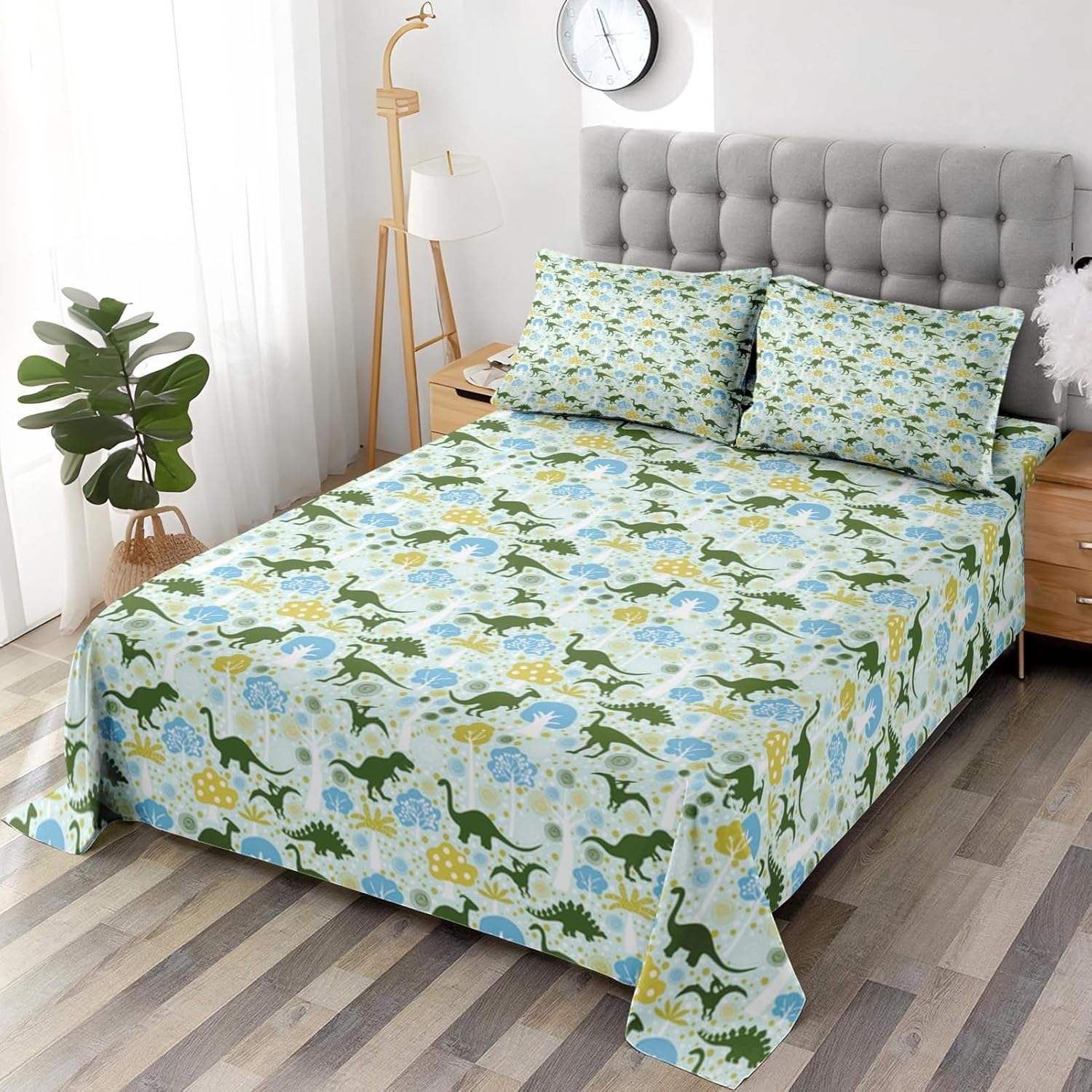 Pamnest Queen Size Dinosaur Bed Sheet Set