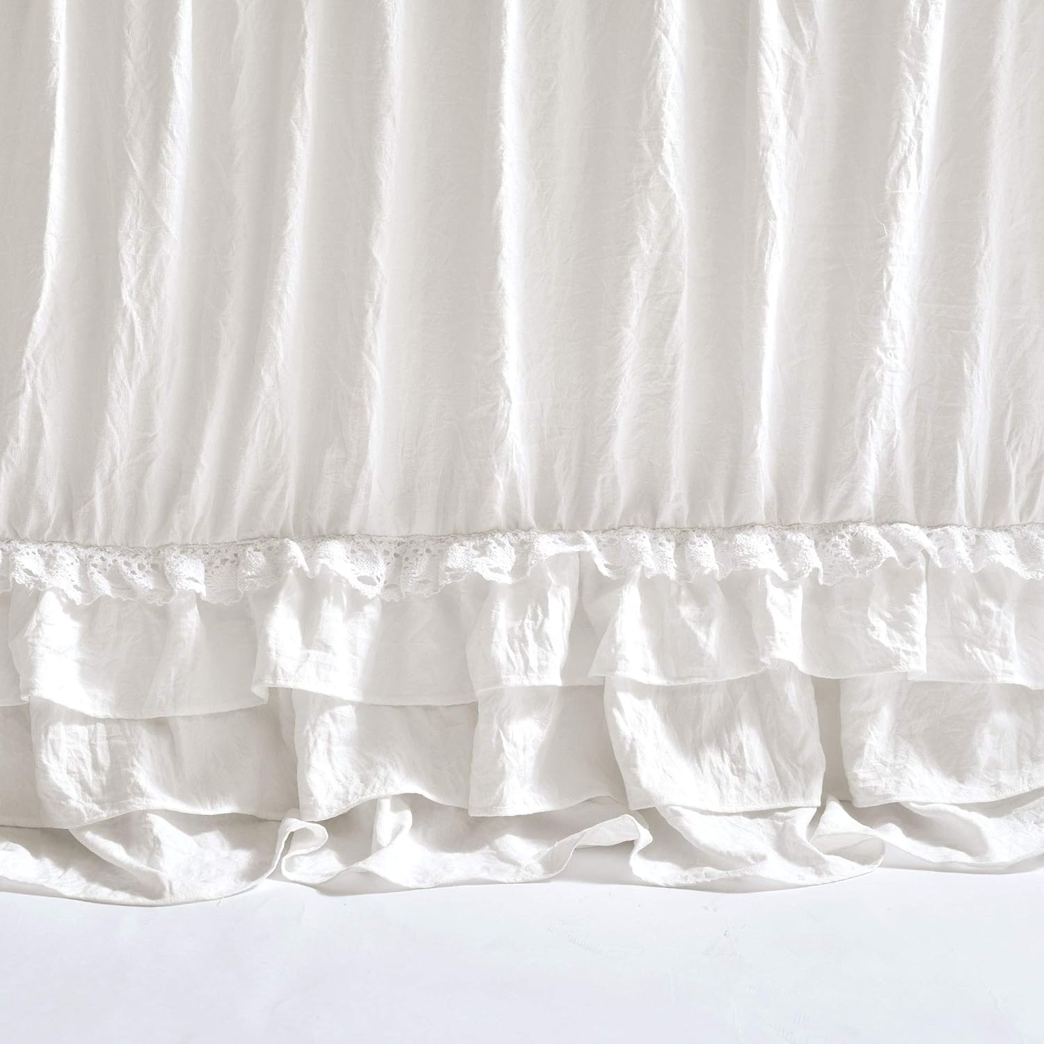 Lush Decor Ella Ruffle Lace Bedspread Set Queen White