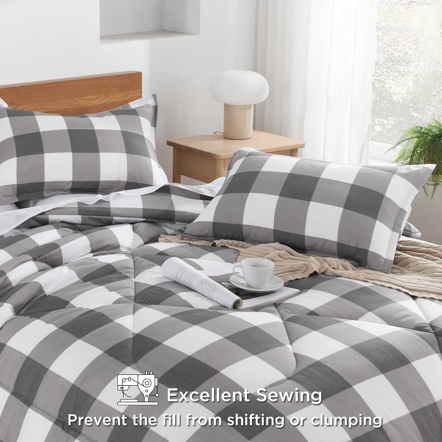Andency Plaid Comforter Set King Size