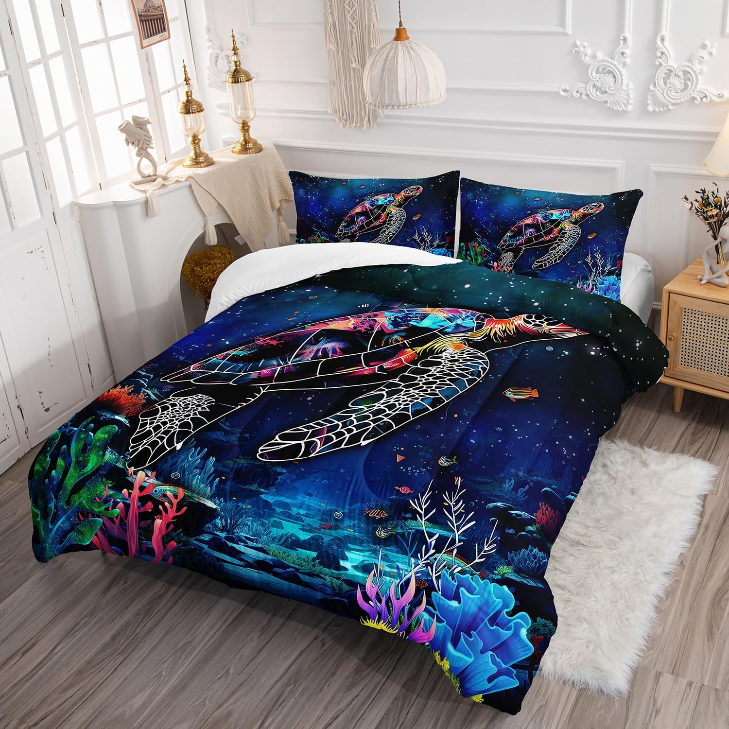 Ntlfup Turtle Comforter Set Queen Size 1