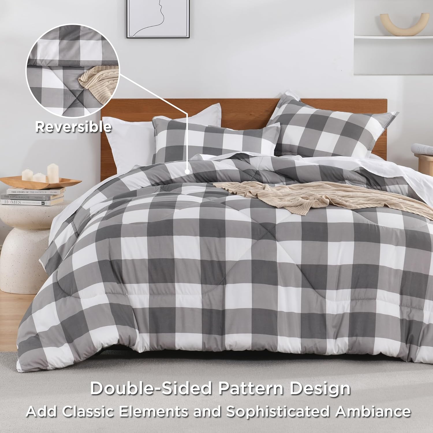 Andency Plaid Comforter Set King Size