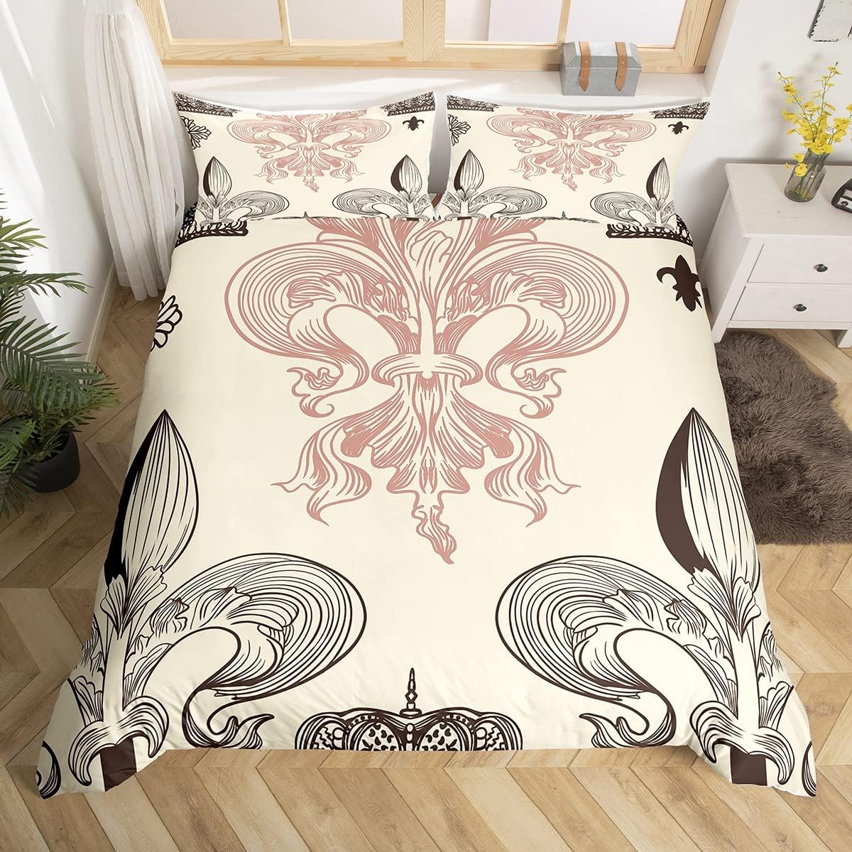 Feelyou Fleur-De-Lis Duvet Cover Set for Kids