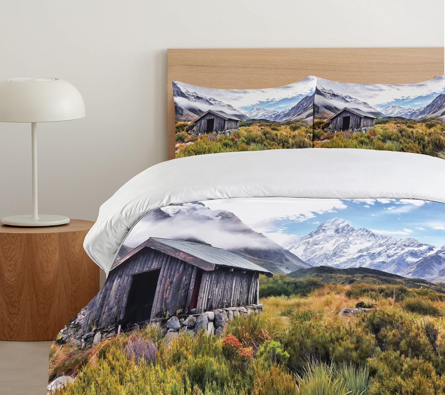 Ambesonne Landscape Duvet Cover Set Twin Green Grey