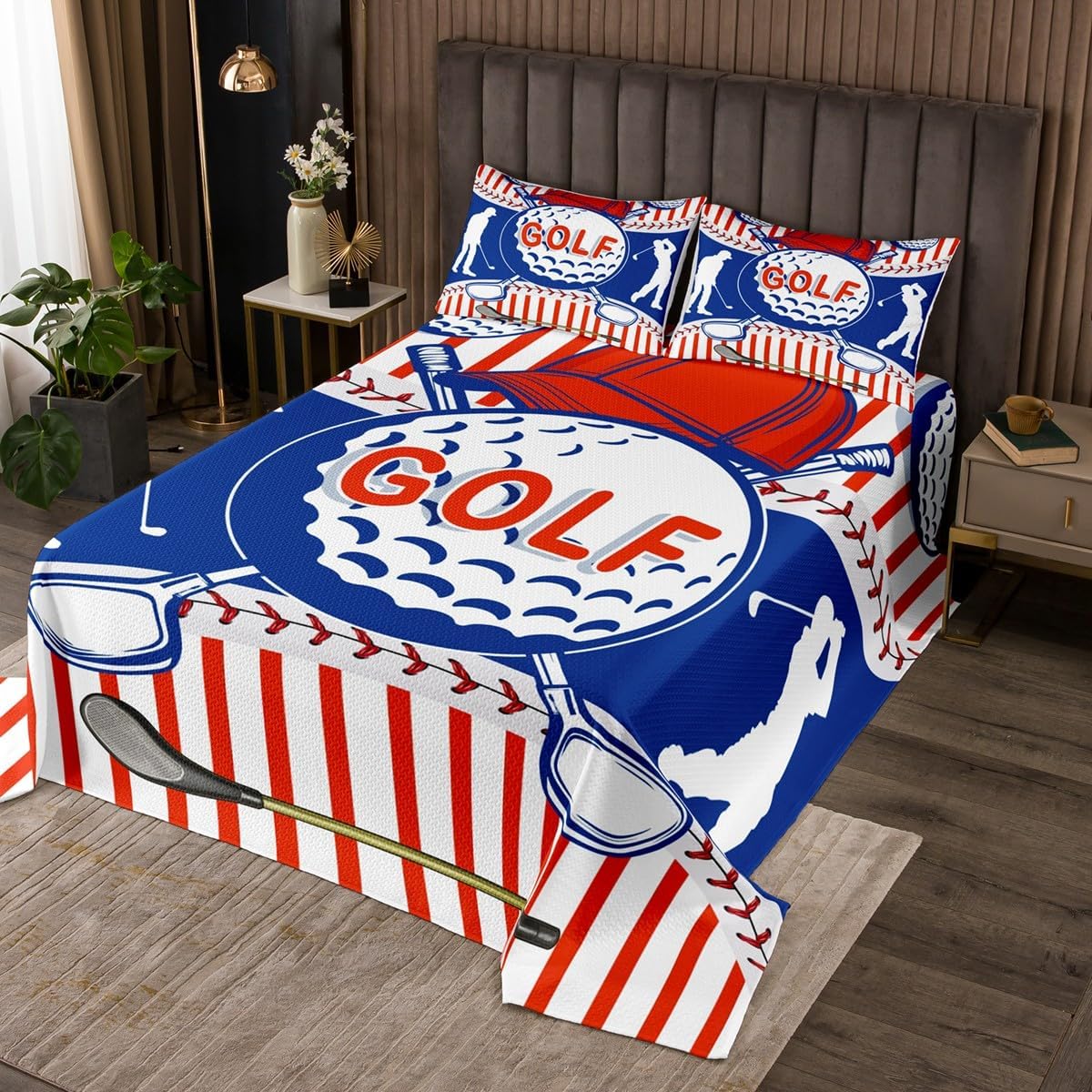 Erosebridal Golf Quilt Set Queen Size
