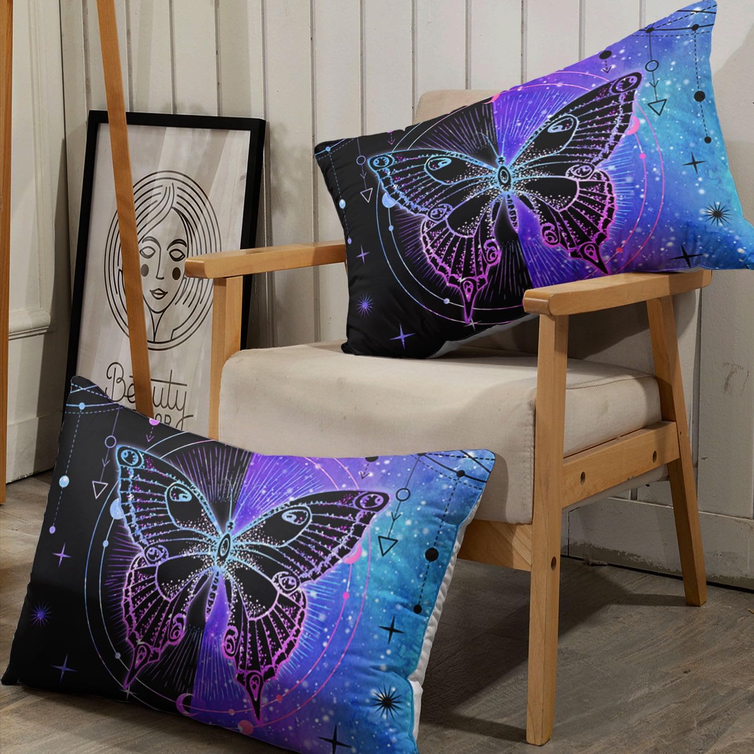 Black Blue Butterfly Sheets Set 4Pcs Kids
