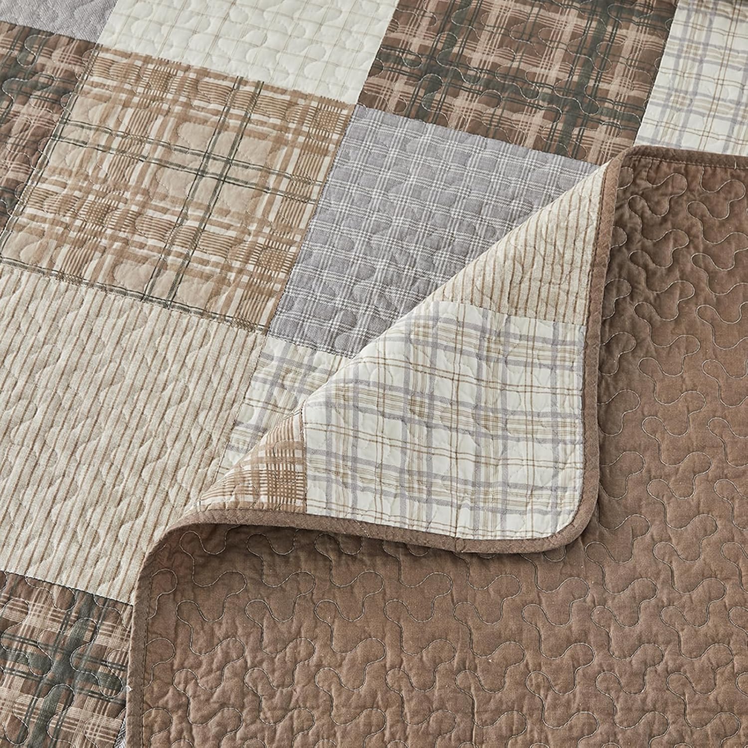 SahSahCasa 128x120 Cotton Oversized California King Bedspread Set