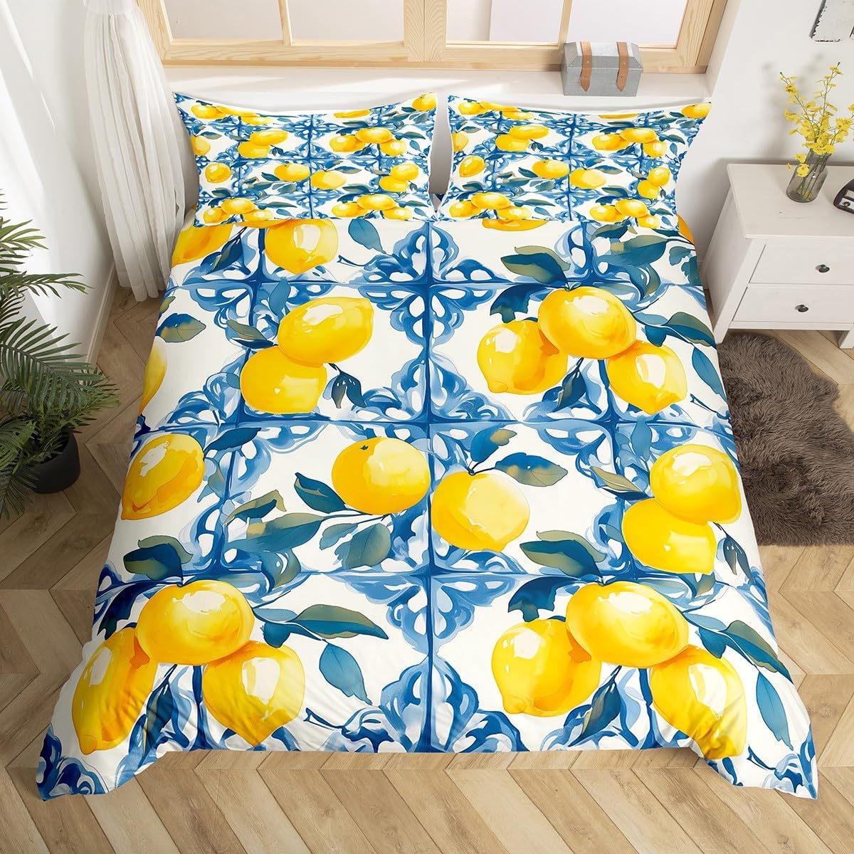 Feelyou Lemon Kids Duvet Cover Set Queen Size 1