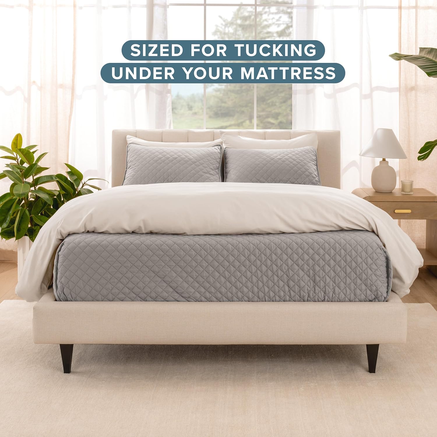 Bare Home Coverlet Set - TwinTwin XL Light Grey