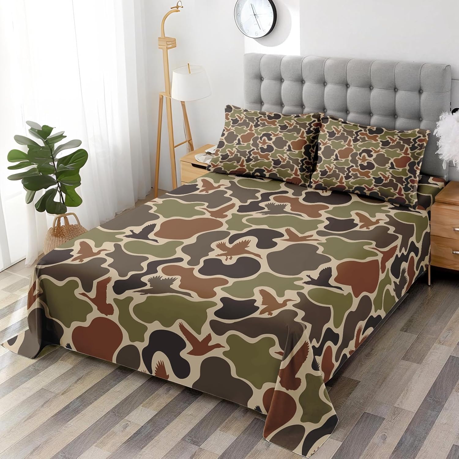 Zzzboro 4-Piece Camouflage Bed Sheet Set Queen Size