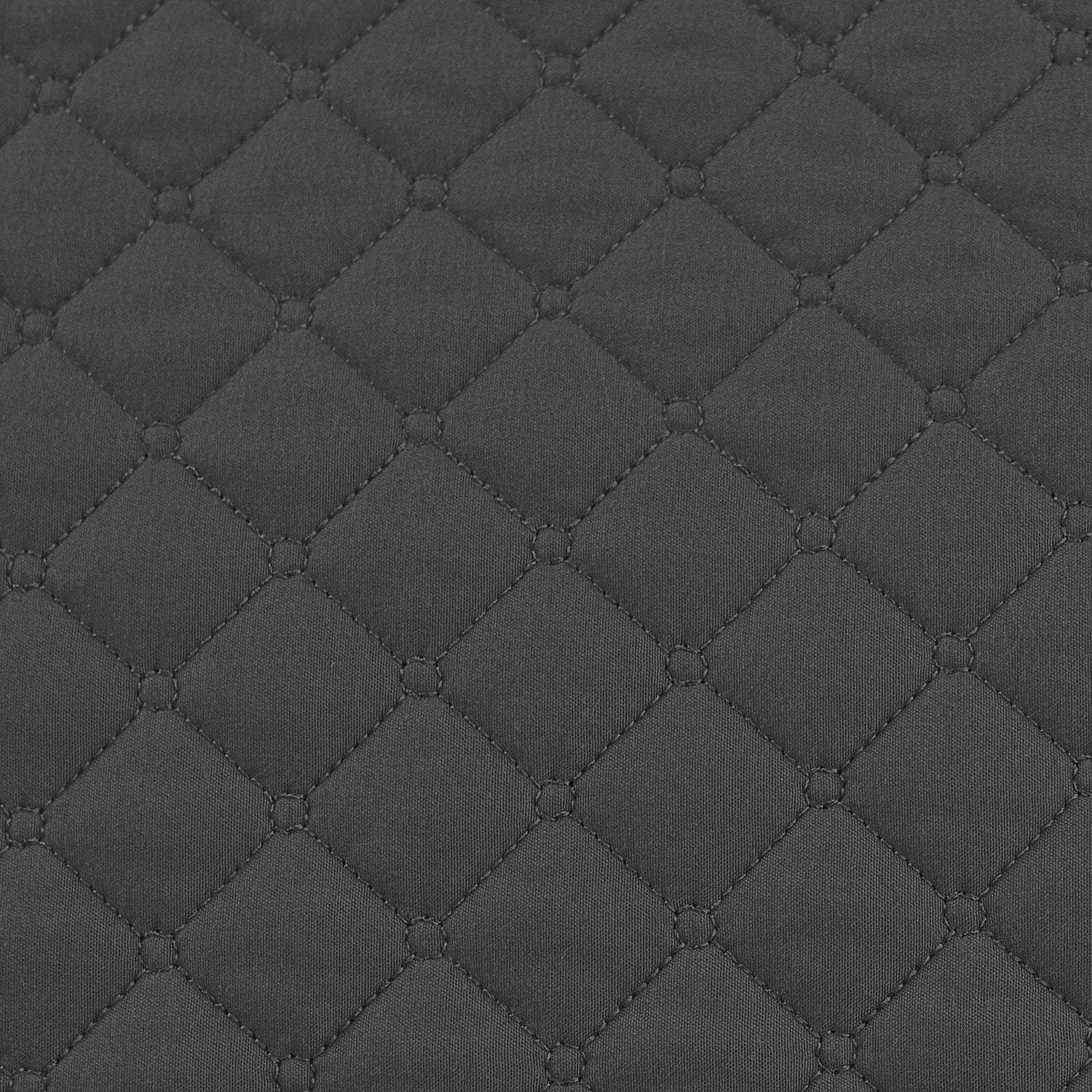 BASIC CHOICE Luxe Bedding 3-Piece Diamond Bedspread Coverlet Set FullQueen Black