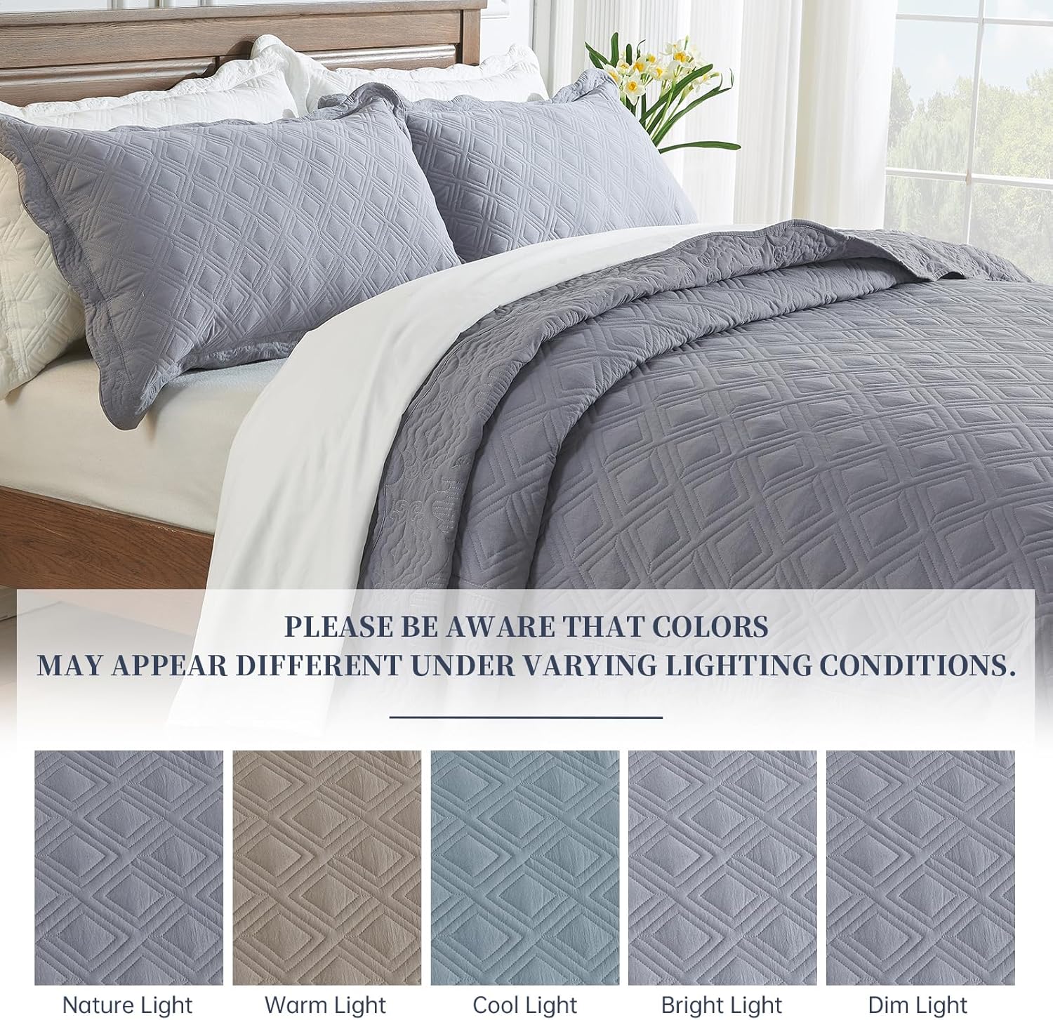 Suchbed California King Bedspread Set Grey 1