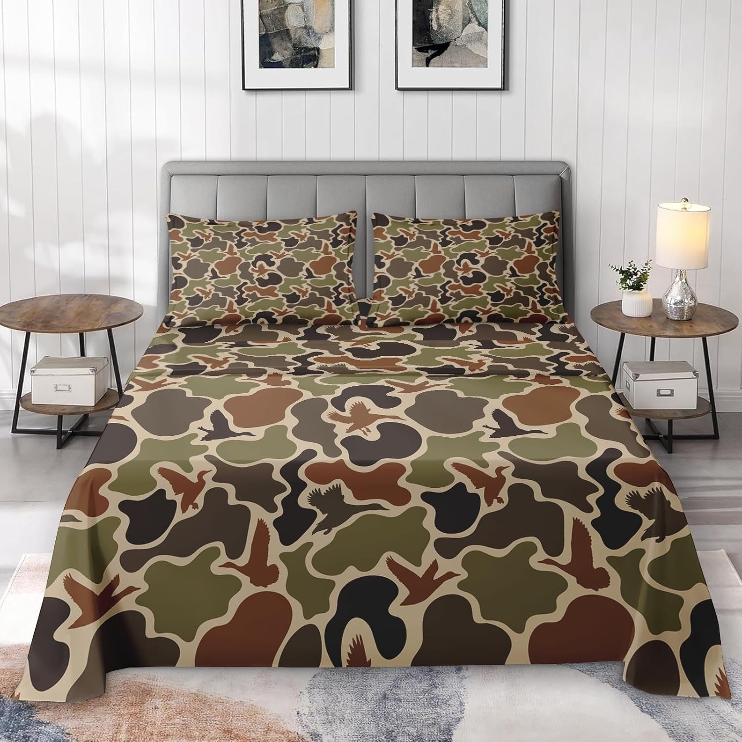 Zzzboro 4-Piece Camouflage Bed Sheet Set Queen Size