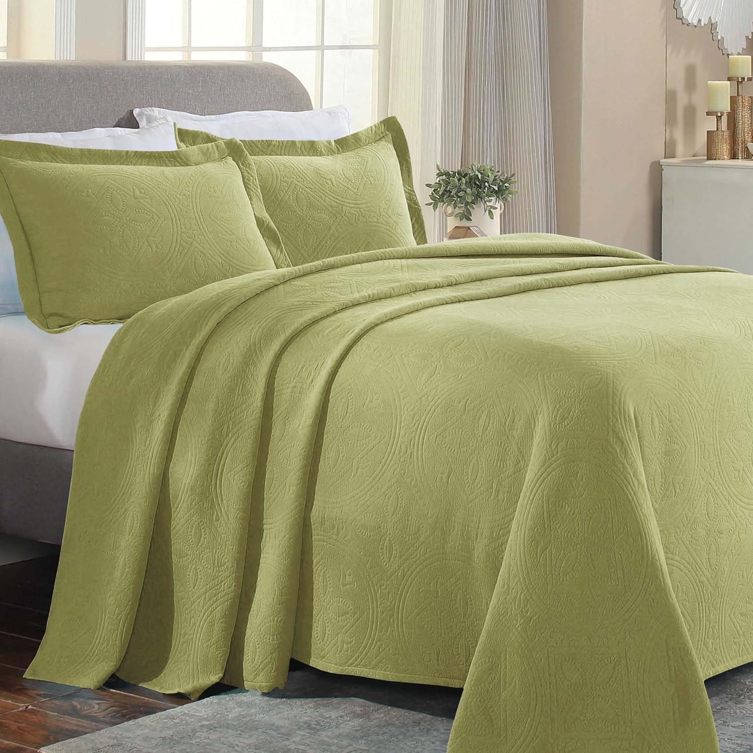 Superior 2 Piece Celtic Circles Cotton Bedspread Set