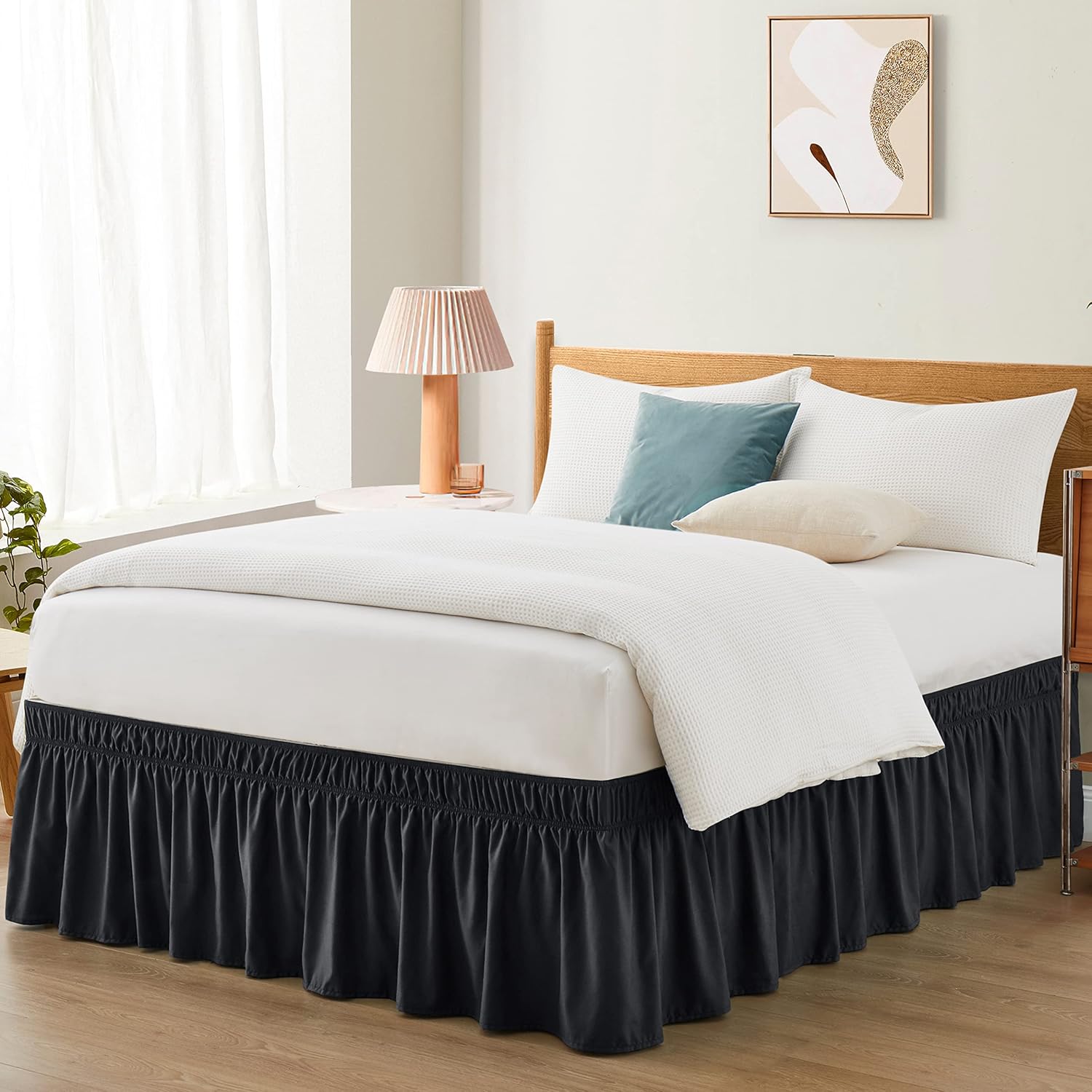 Entisn Adjustable Bed Skirt for Twin Twin XL Beds