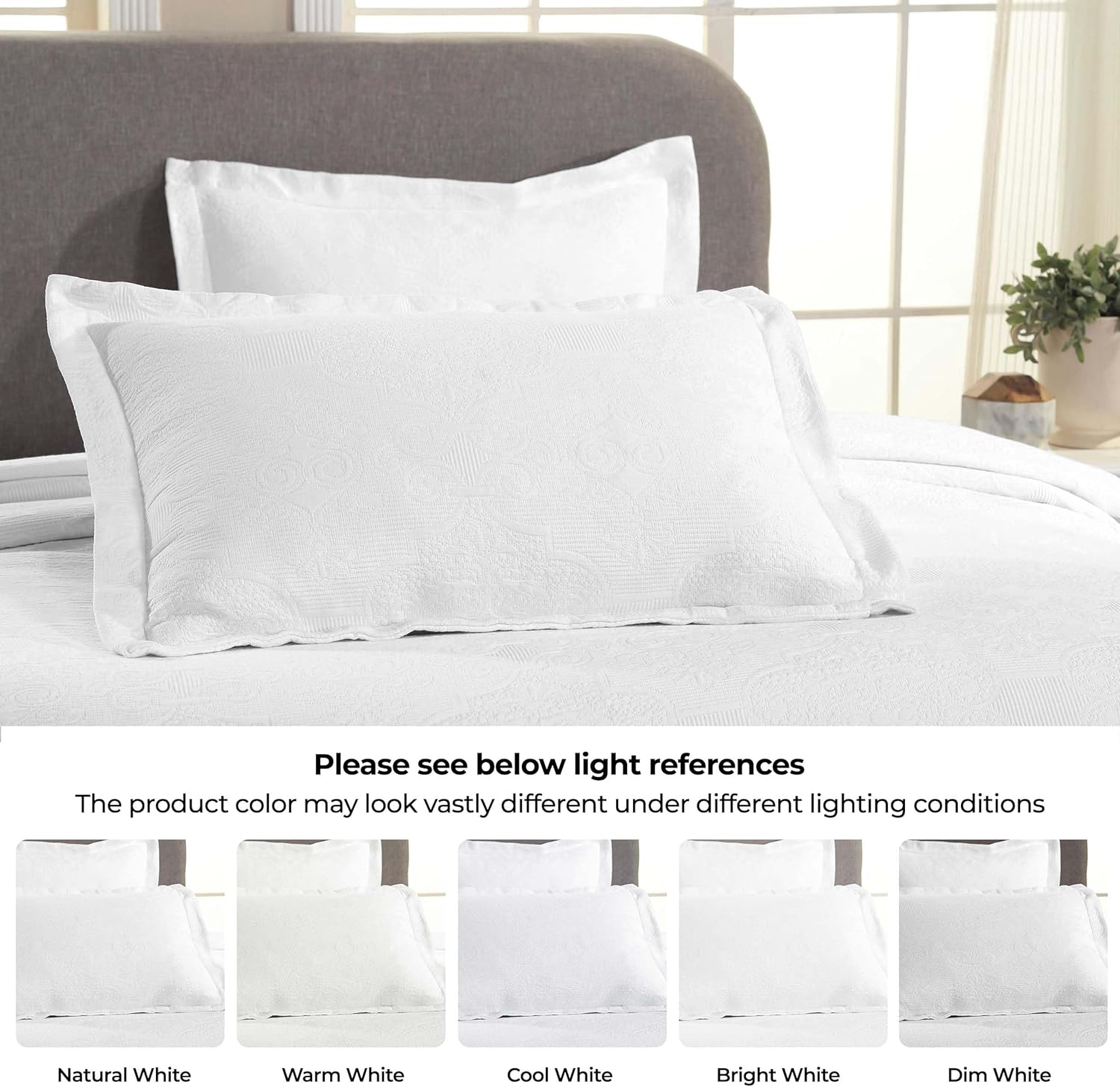 Superior Cotton Bedspread Set 3-Piece Full White