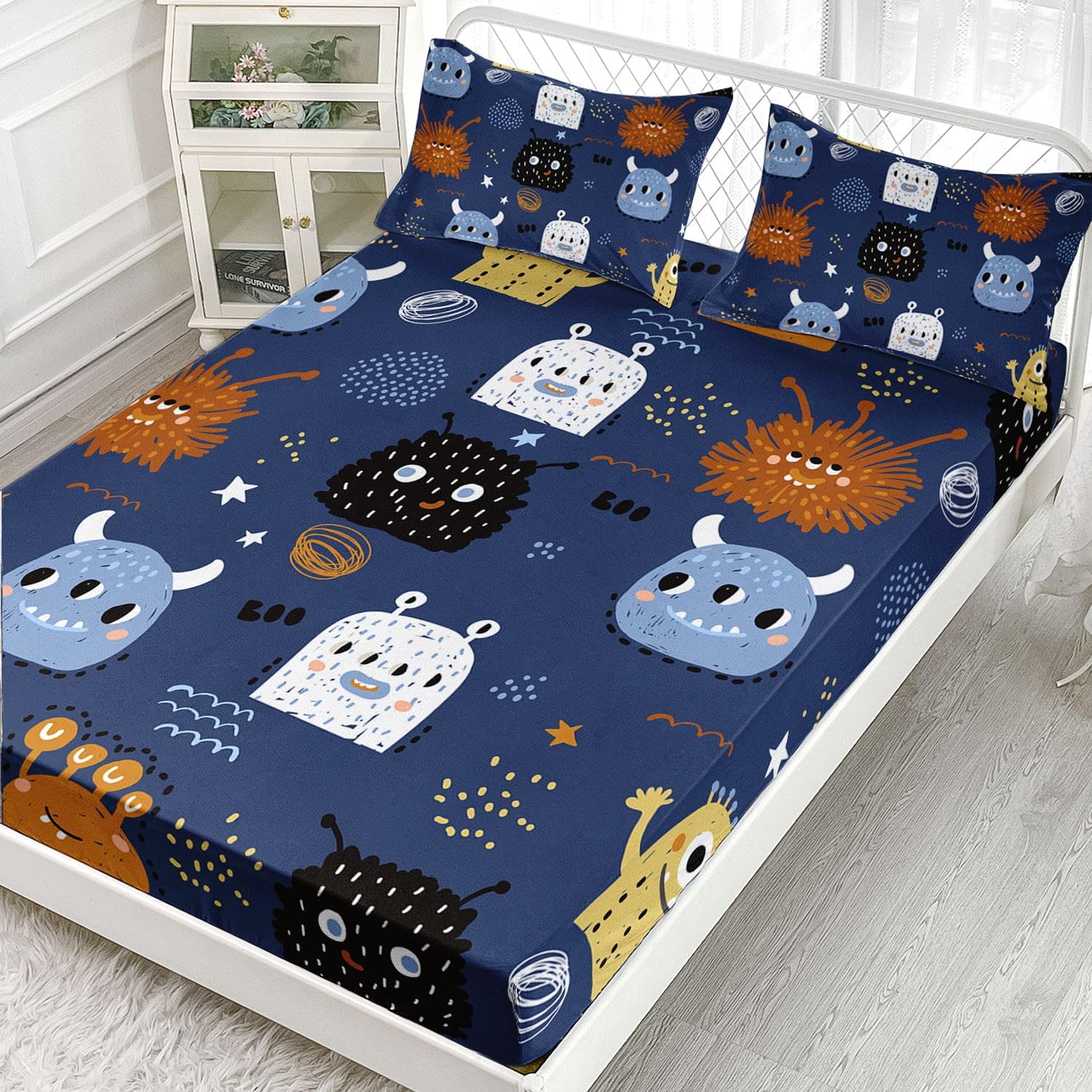 Smell Sunshine Monsters Sheets Set 4Pcs for Kids