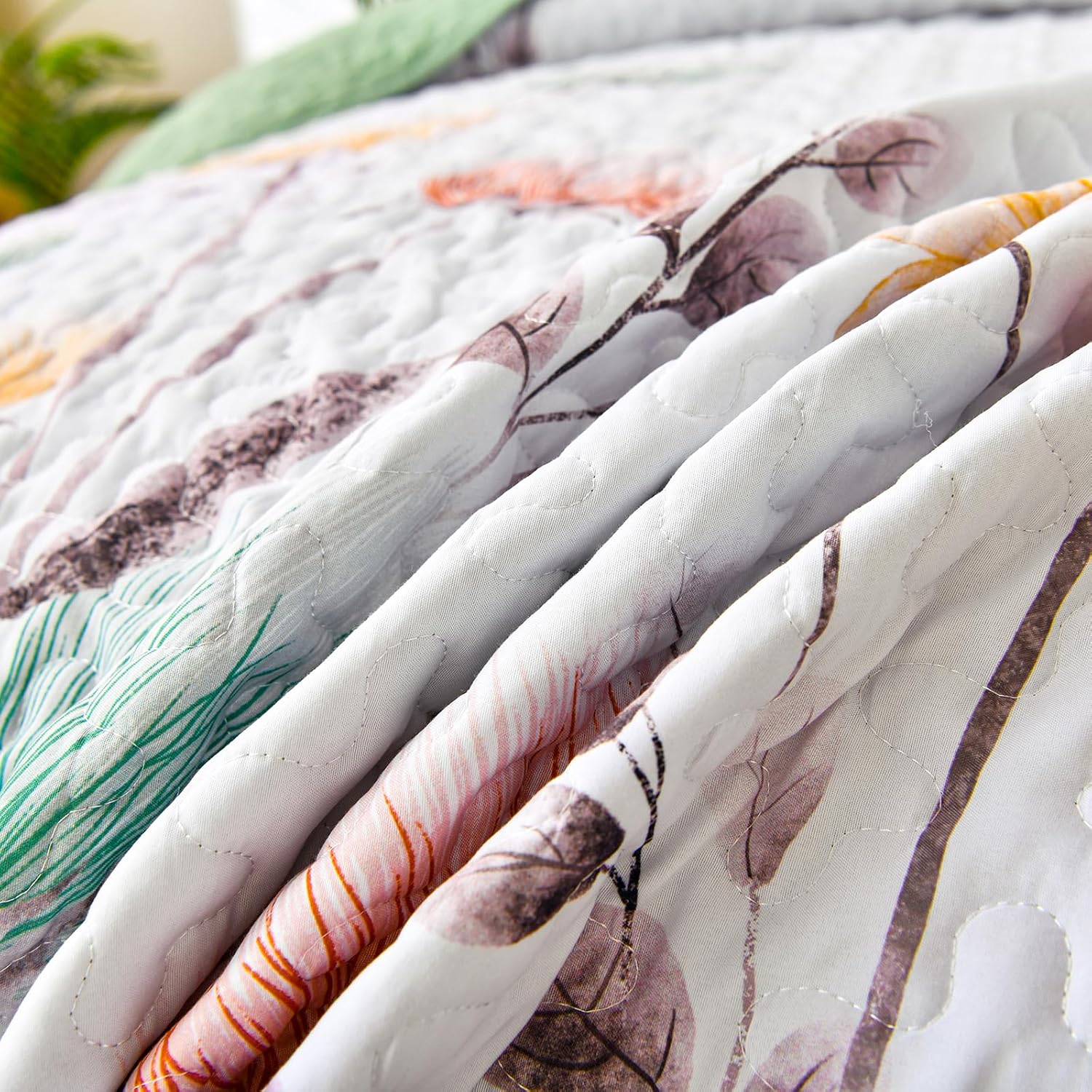 Dinjoy Floral King Size Quilt Set 3 Pieces