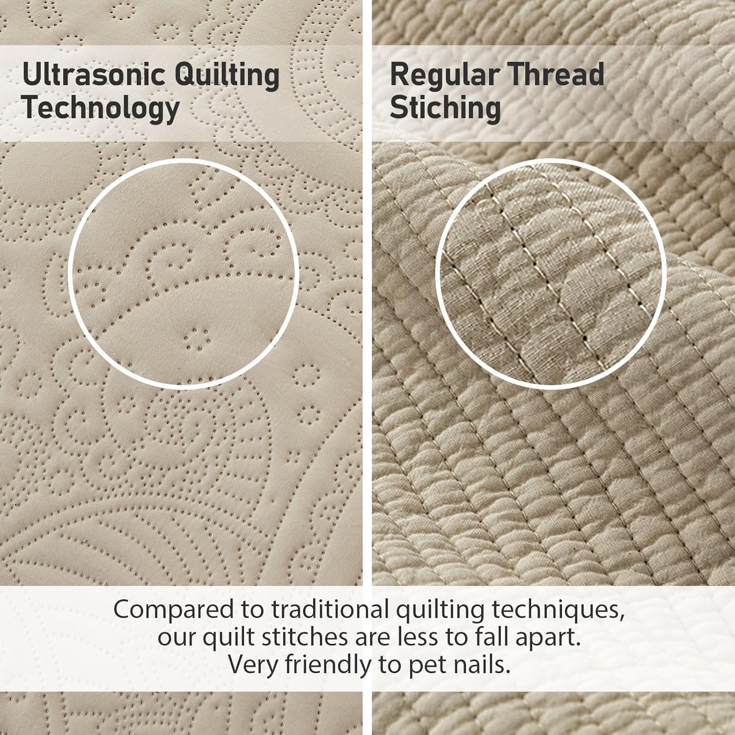Qucover Alaska King Bedspread Set 3 Piece Paisley Microfiber