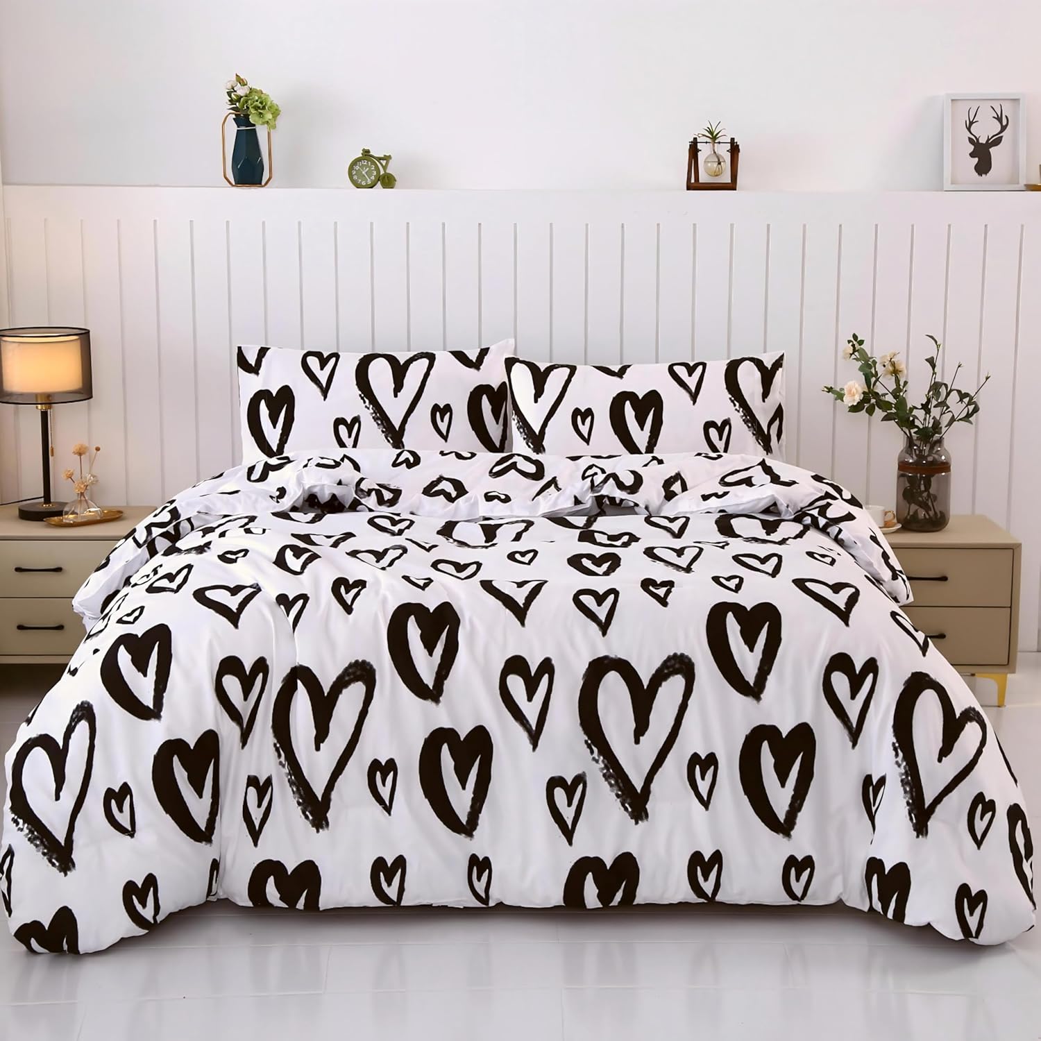 SDIII 3PCS Heart Comforter Set Full Size 1