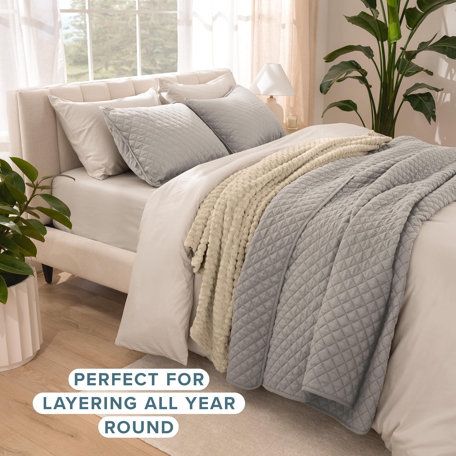 Bare Home Coverlet Set - TwinTwin XL Light Grey