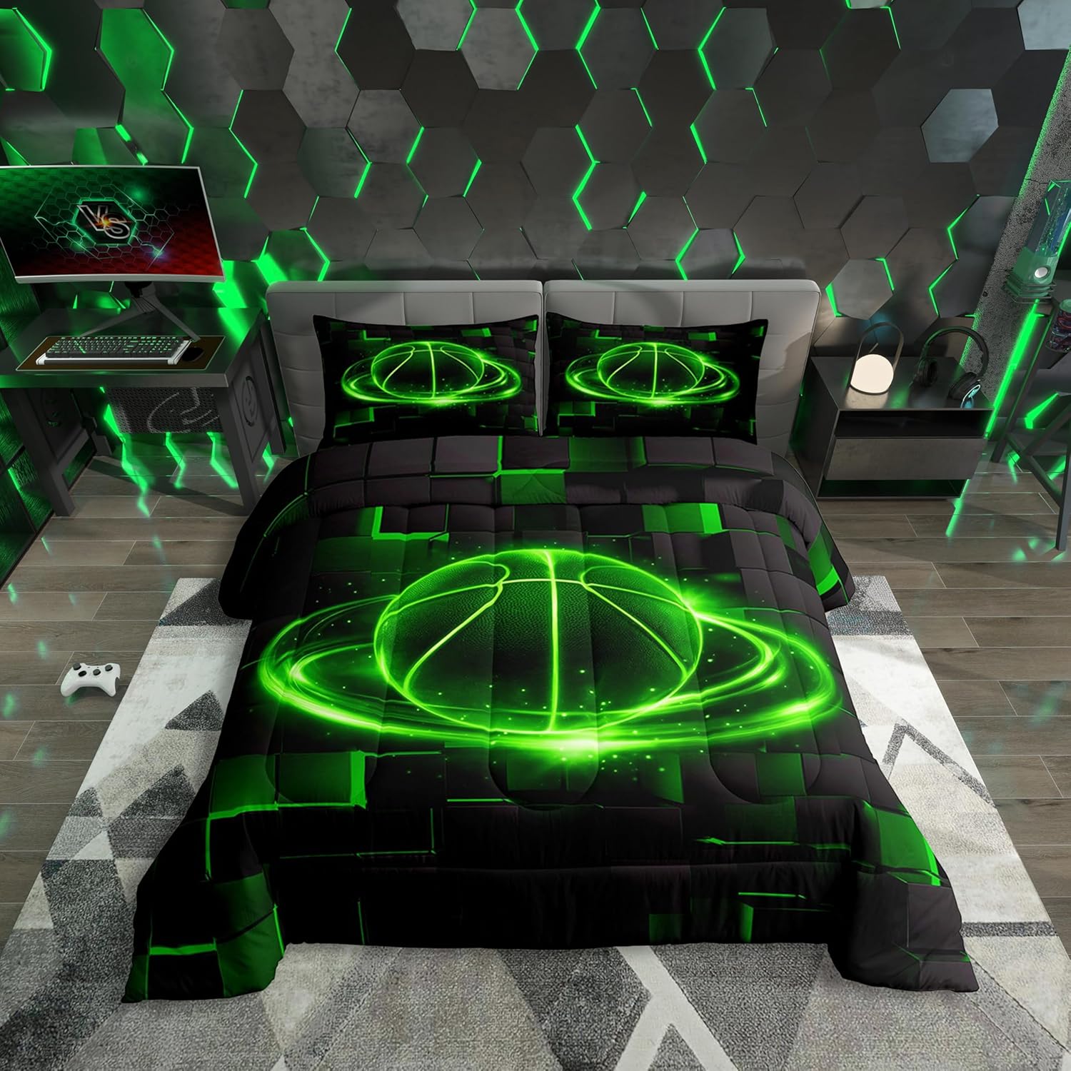 Erosebridal Basketball Print King Comforter Set 1