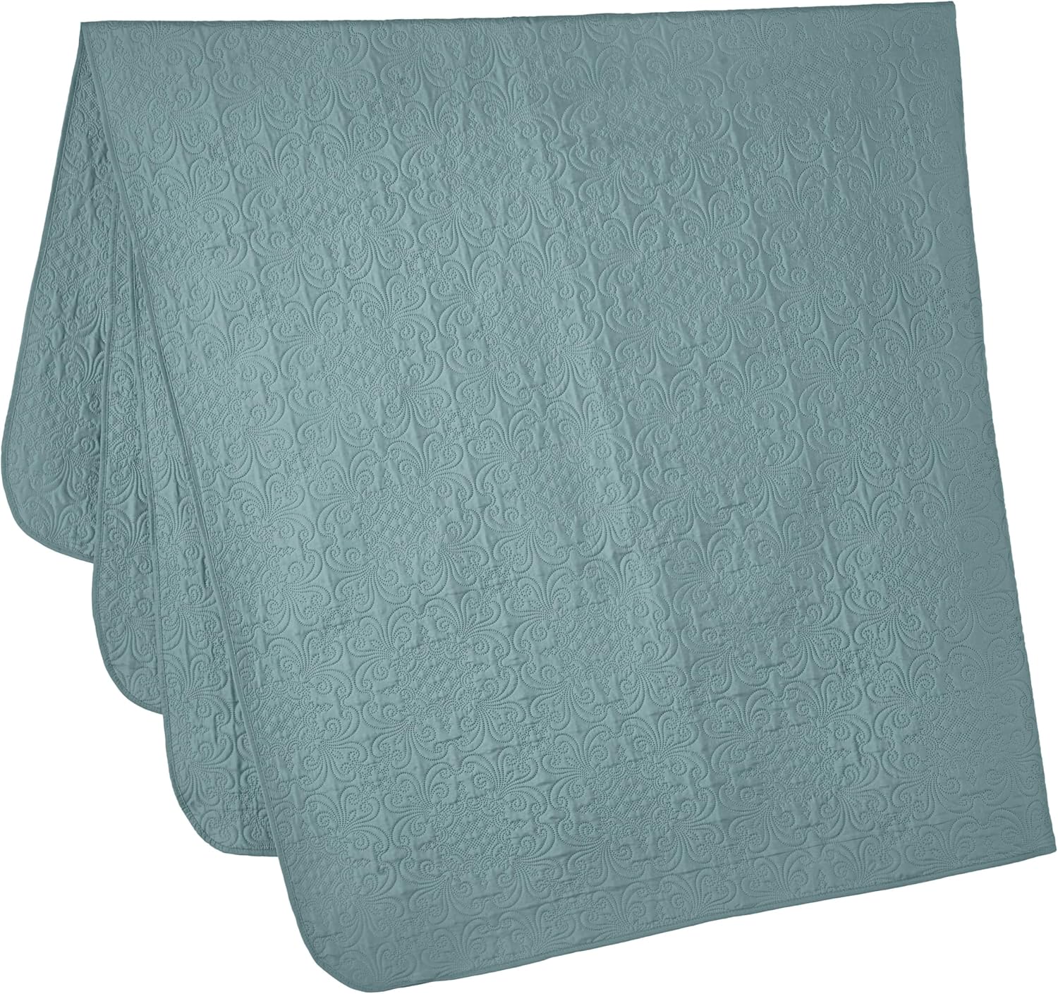 Chezmoi Luca 3-Piece Oversized Bedspread Set Queen Size Spa Blue