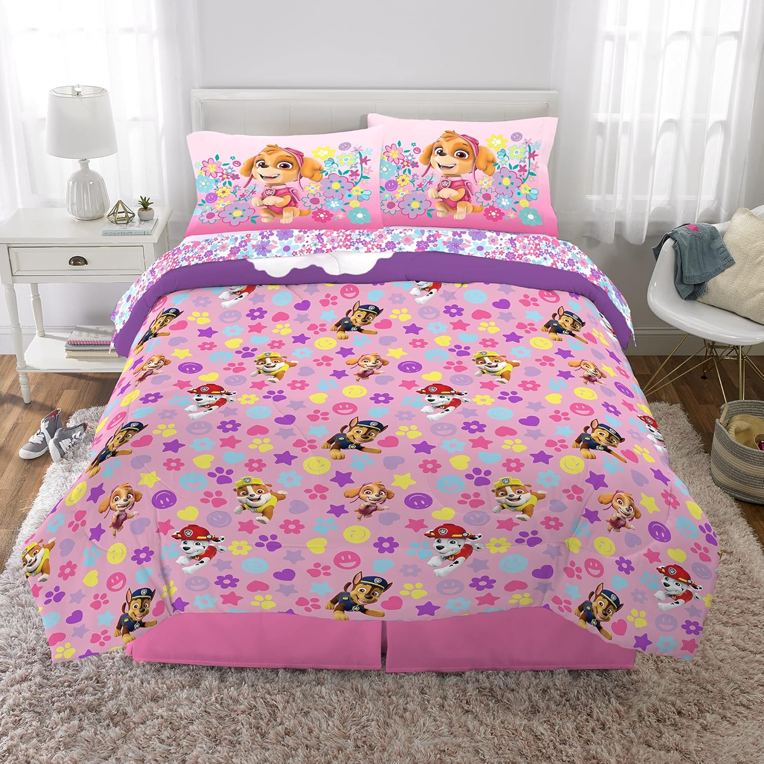 Franco Kids Bedding Comforter Set with Sheets Paw Patrol Girls
