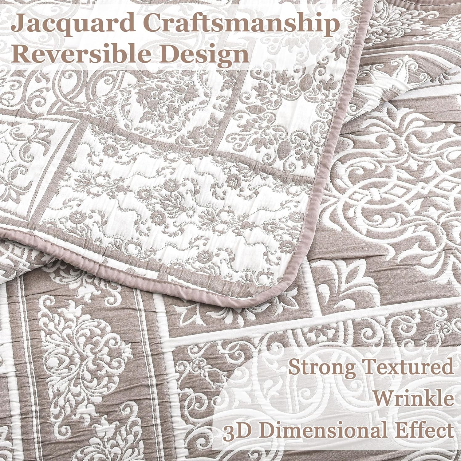 Asuexpect 3 Piece Patchwork Bedspread Set King Size