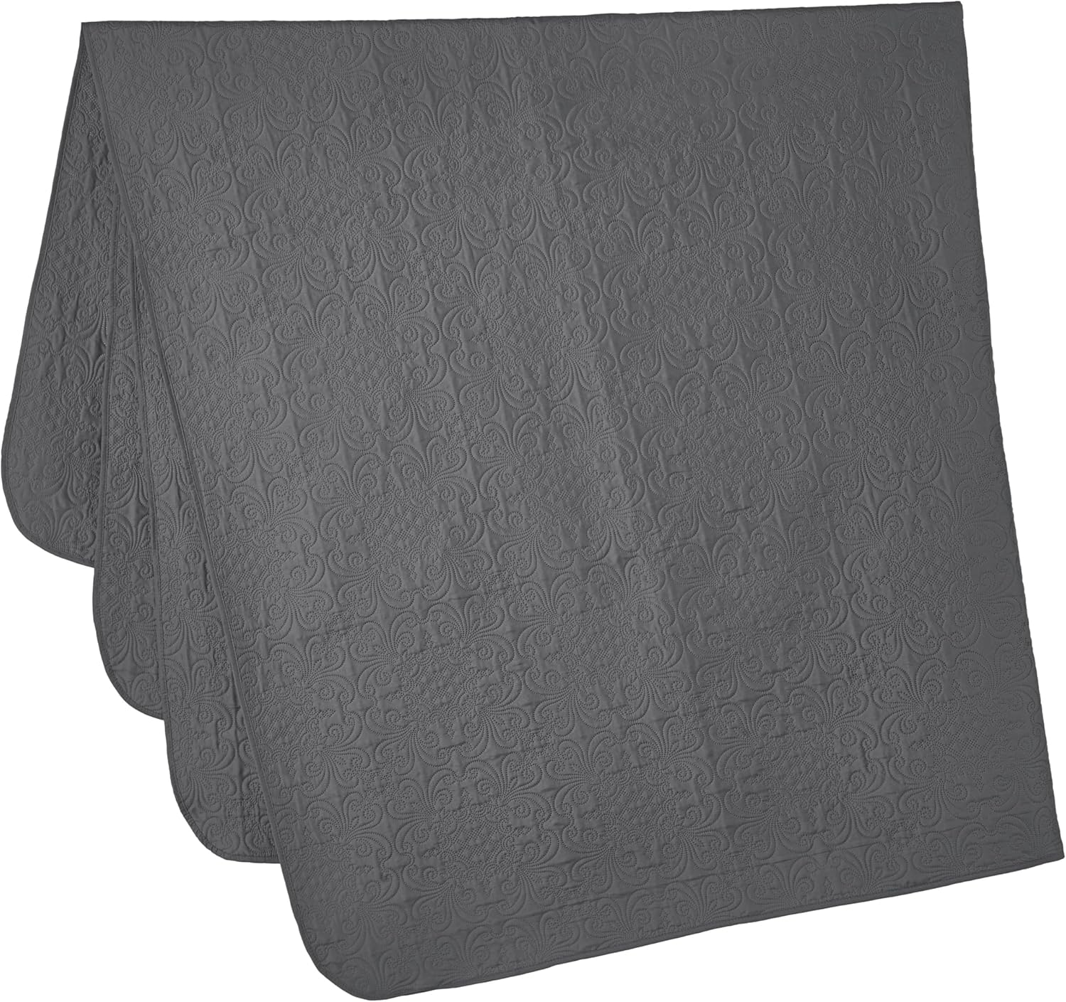 Chezmoi Collection Luca 3-Piece Bedspread Set Queen Size Charcoal