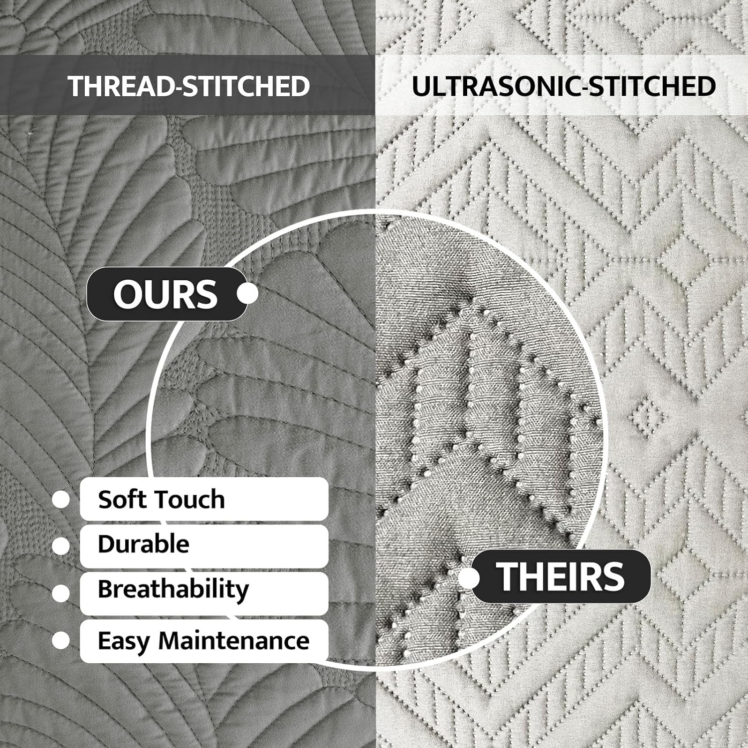 Petrichor Gray Bedspread King Size Set