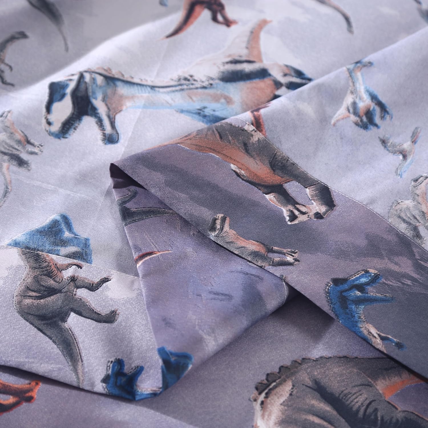 SDIII 4PCS Dinosaur Queen Sheet Set Soft Microfiber Dino Bedding for Kids
