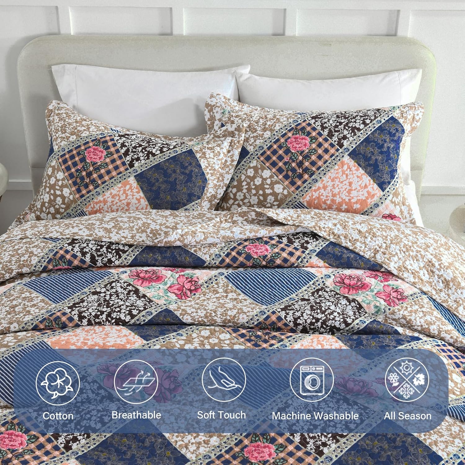 Finlonte Oversized Bedspread Set 3pc - 120x120 Inches