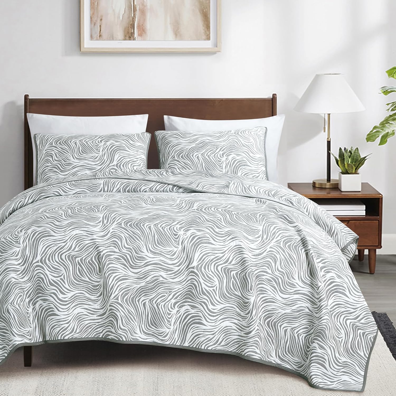 ESCA 3-Piece Cotton Coverlet Set Queen Size 1