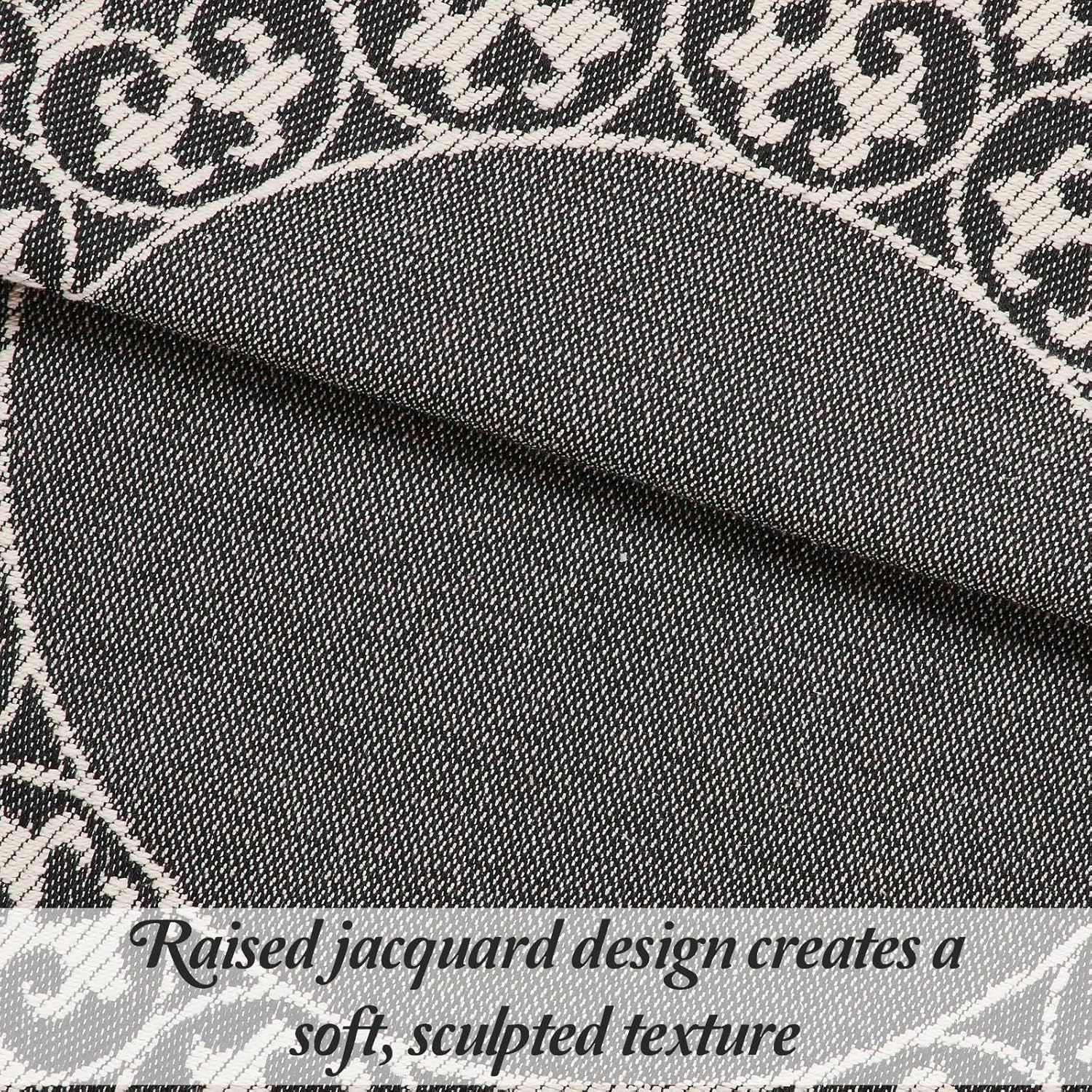 Superior Oversized Bedspread Set - Bohemian Style Charcoal