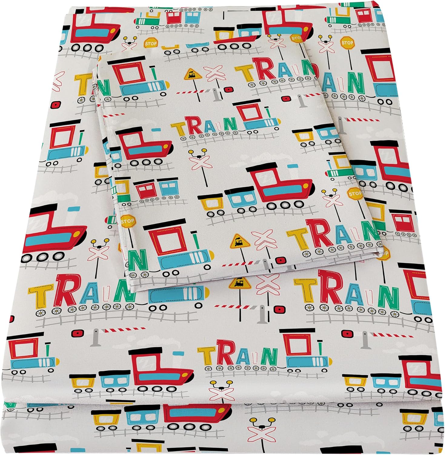 Bedmoon Boys Twin Sheets with Train Pattern