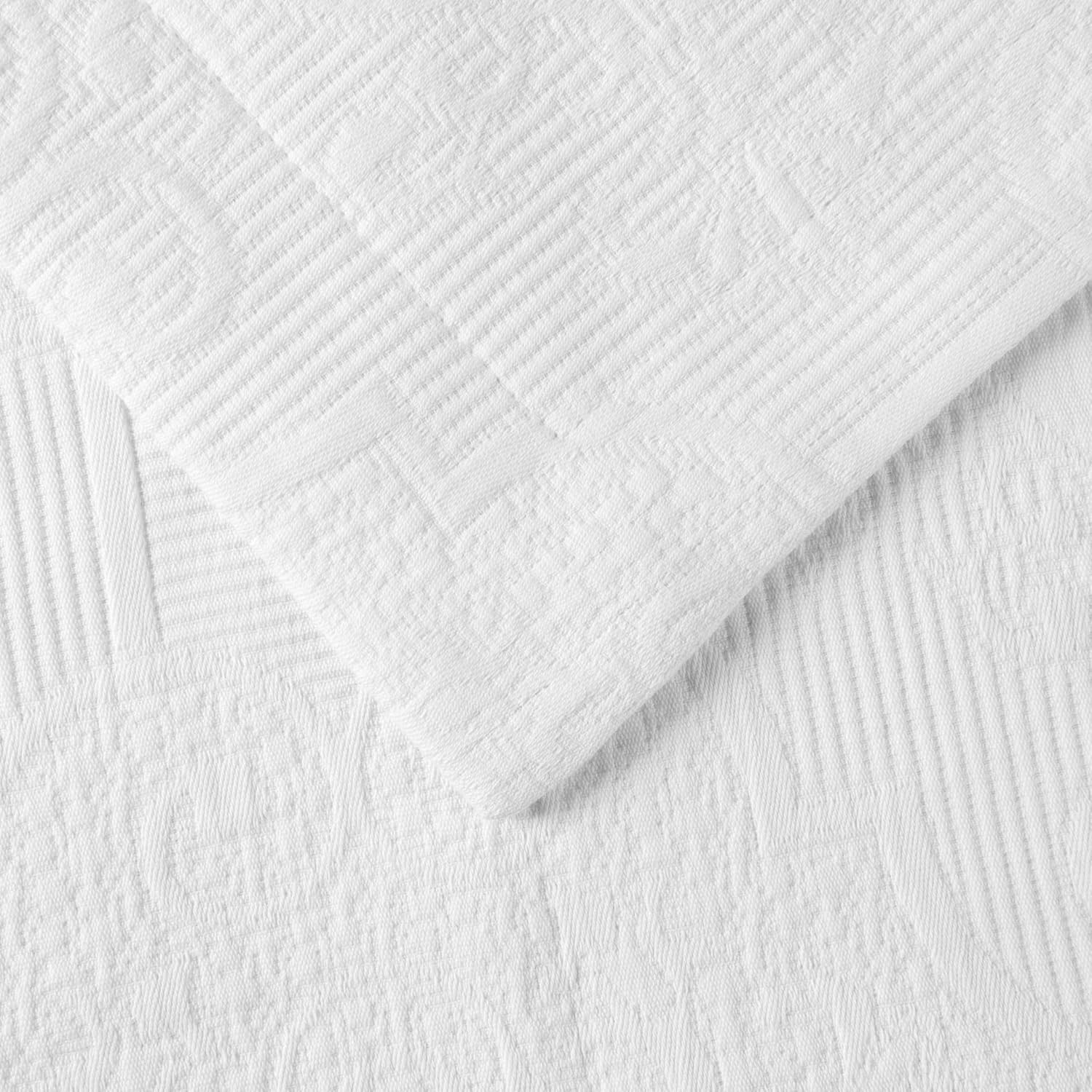 Superior Cotton Bedspread Set 3-Piece Full White