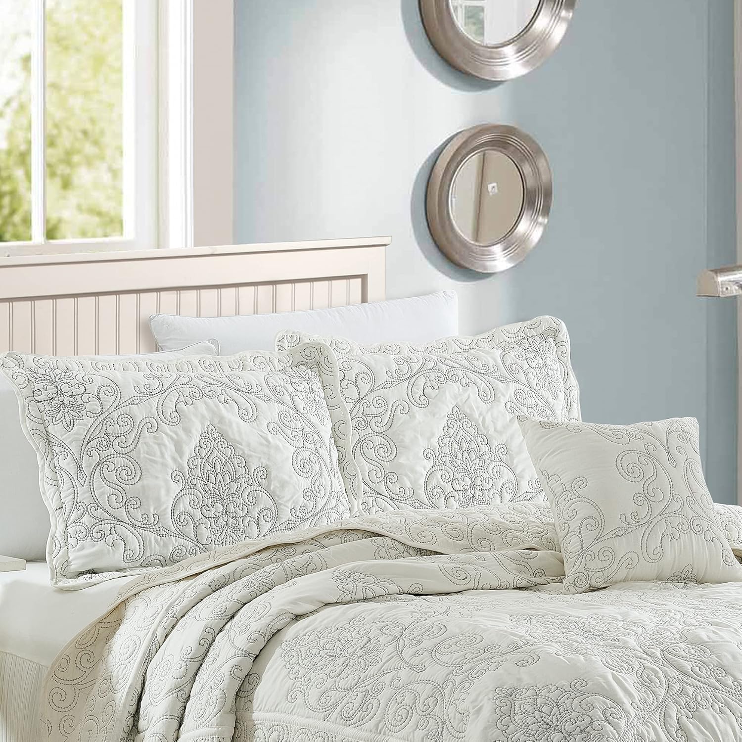 Home Soft Things Damask 4 Piece Bedspread Set 1