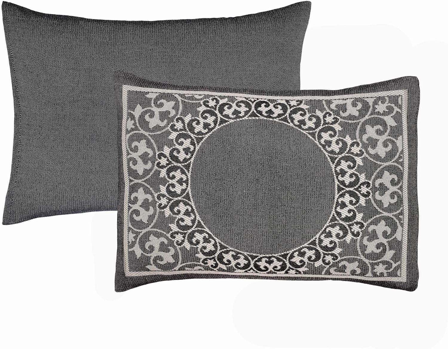Superior Oversized Bedspread Set - Bohemian Style Charcoal