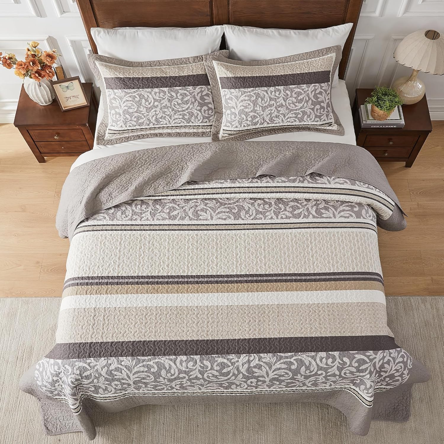 FineStichery Farmhouse King Bedspread Set 120x120