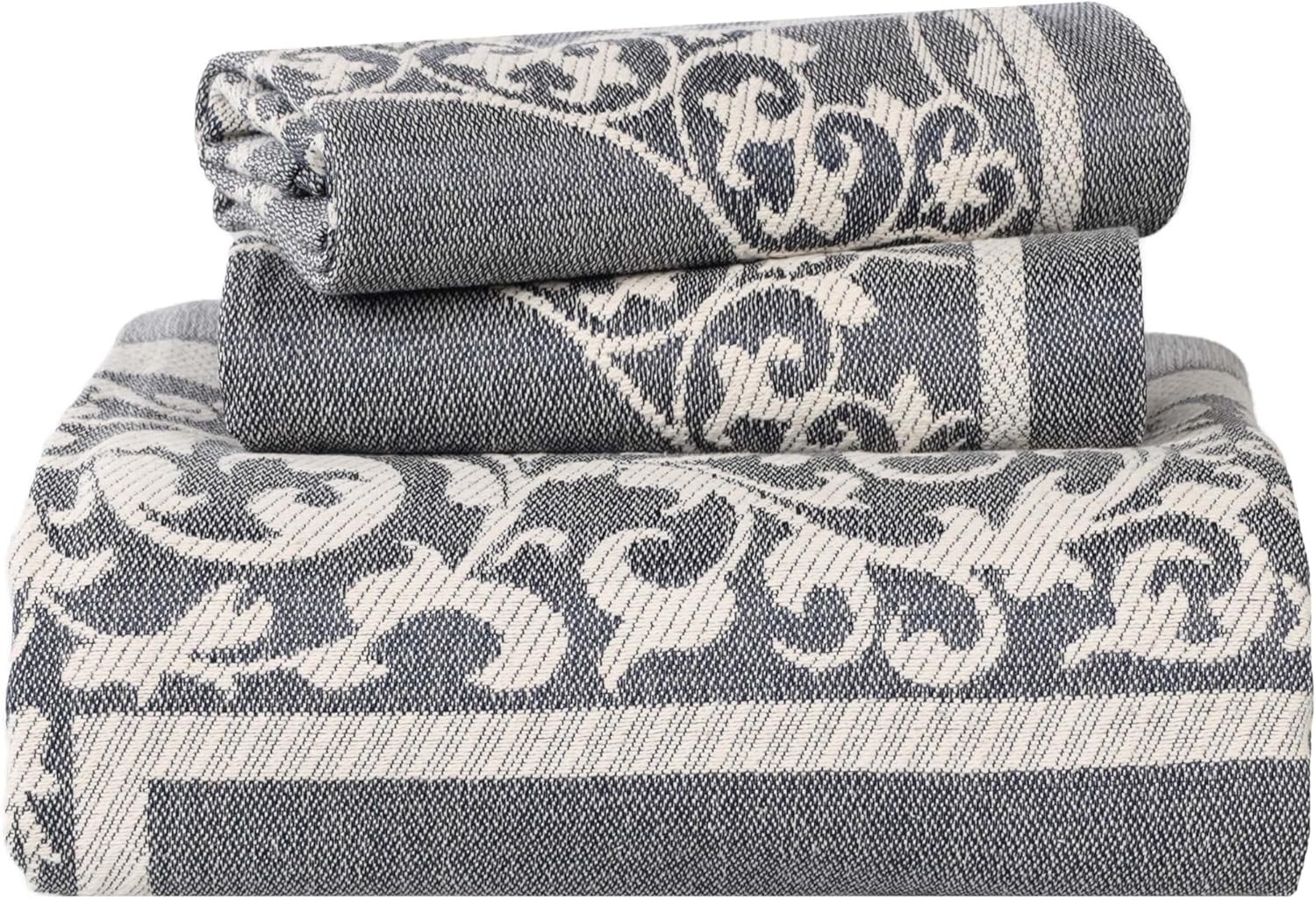 SUPERIOR Cotton Blend Bedspread Set - Queen Denim Blue