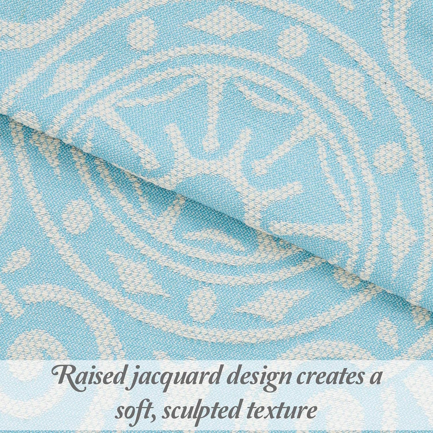Superior Cotton Blend Bedspread Set Twin Aqua