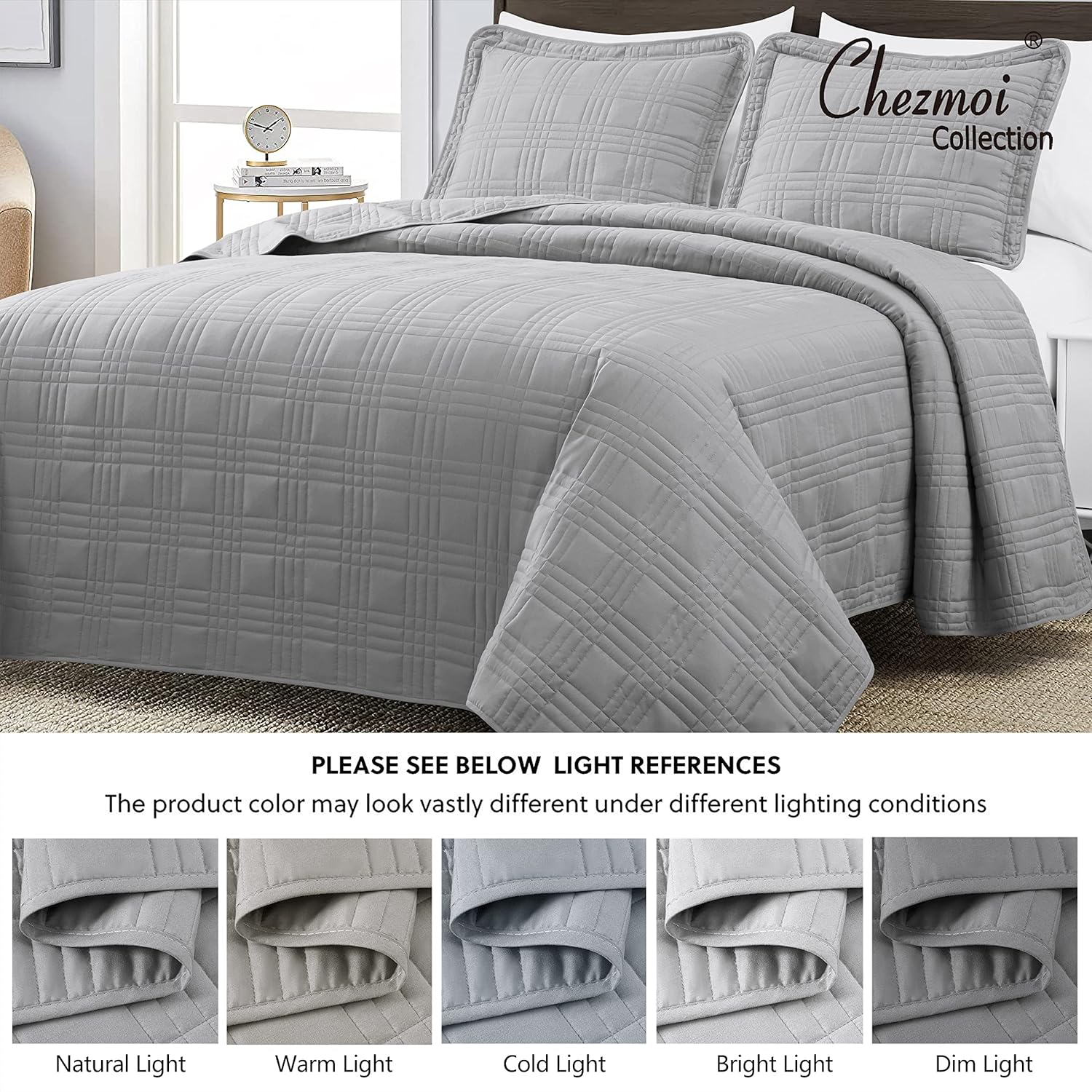 Chezmoi Collection Kingston 3-Piece Bedspread Set