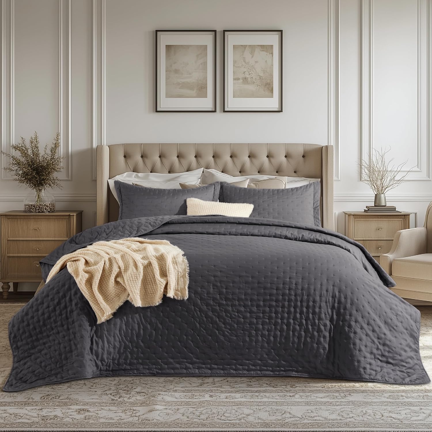 Bedsure California King Quilt Set - Ultra Soft Breathable