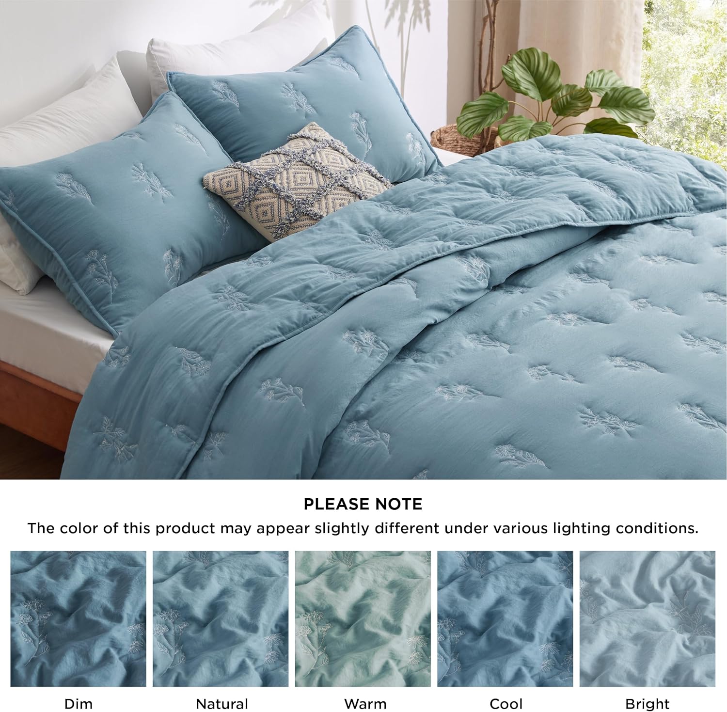 Bedsure Botanical Floral Quilt Set King Size